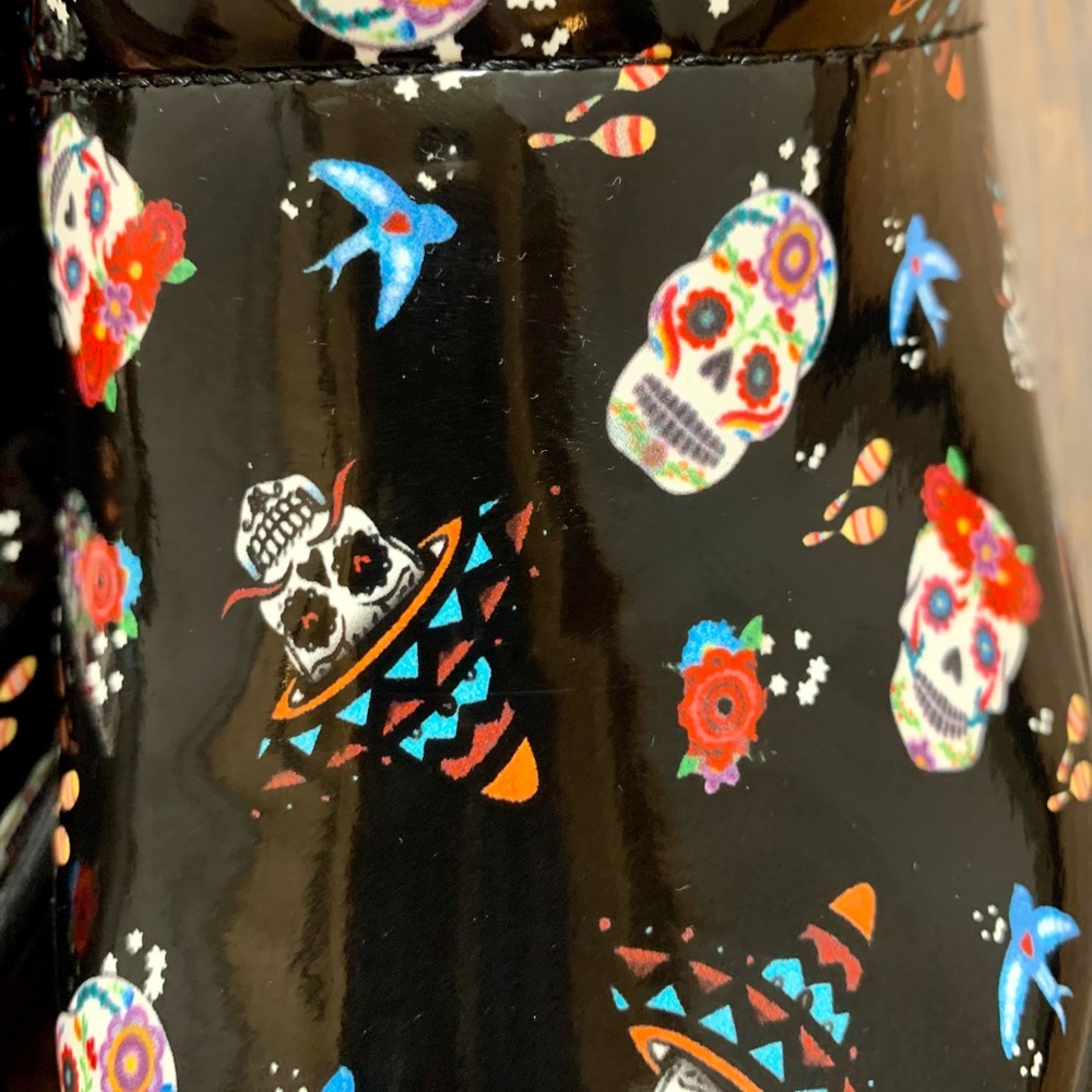 Easy Street Easy Works Laurie Day Of The Death Work Or Nurse Clogs Sugar Skulls - Picture 8 of 14